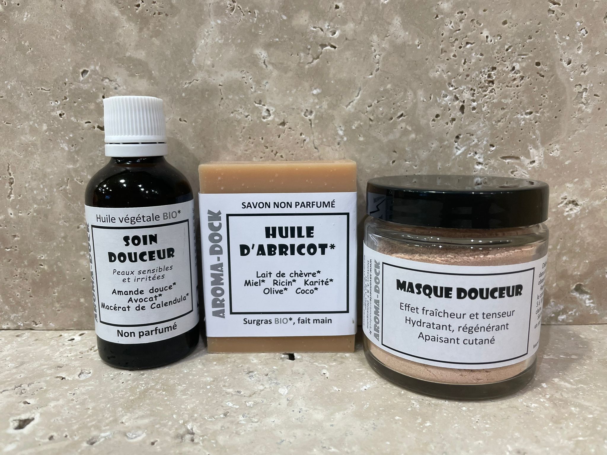 Rituel Douceur Aroma-Dock soins naturels peaux sensibles