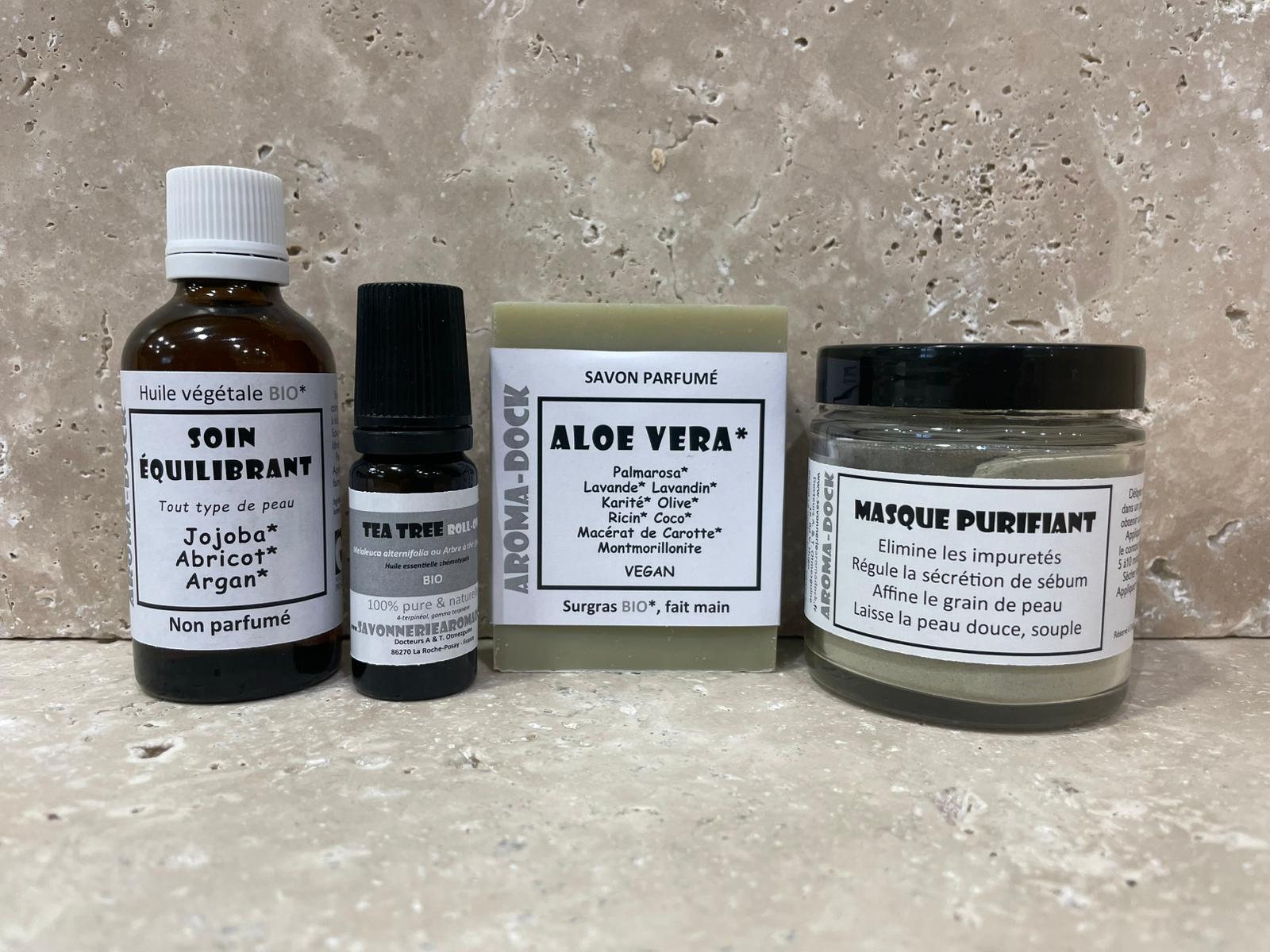 Rituel Équilibrant Aroma-Dock soins naturels peaux grasses