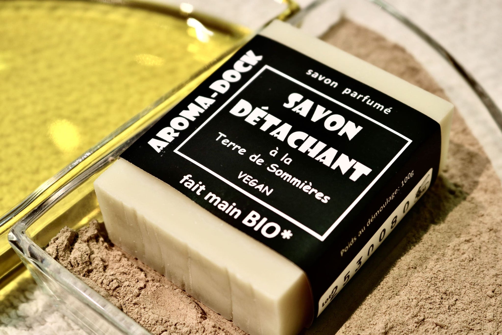 Savon de Marseille détachant terre de Sommières bicarbonate