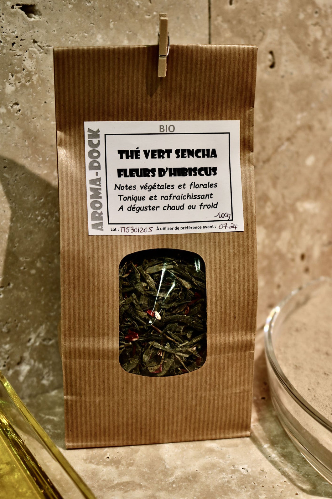 Thé Vert Sencha aux fFeurs d'Hibiscus 100g