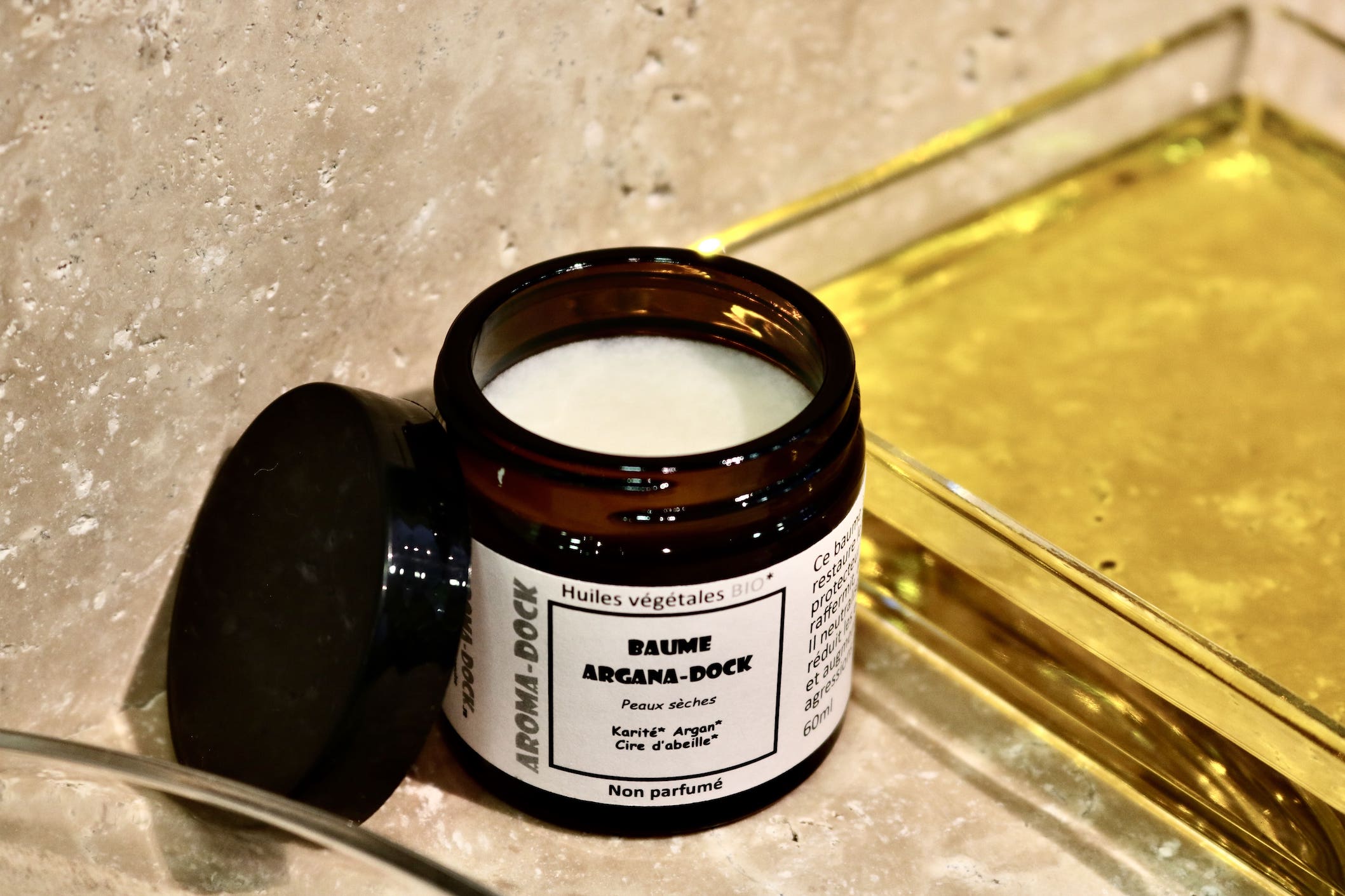 Baume naturel Argana-Dock 60ml sans parfum texture riche