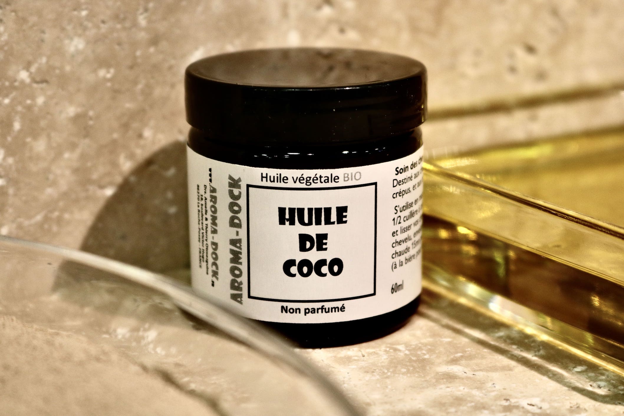 Huile végétale de Coco bio 60ml Aroma-Dock nourrissante cheveux et corps