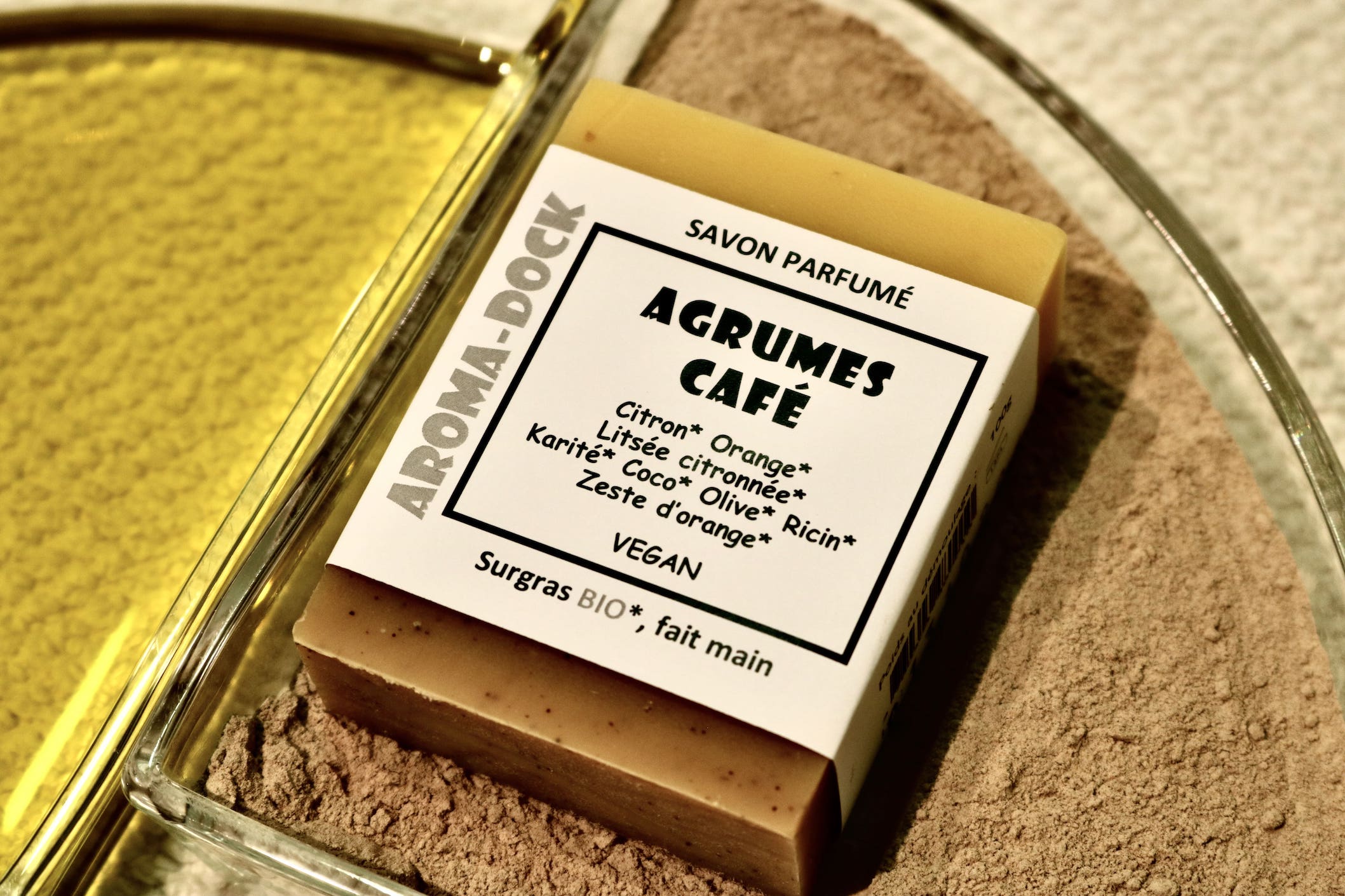 Savon artisanal Agrume Café 100g Aroma-Dock certifié Nature & Progrès