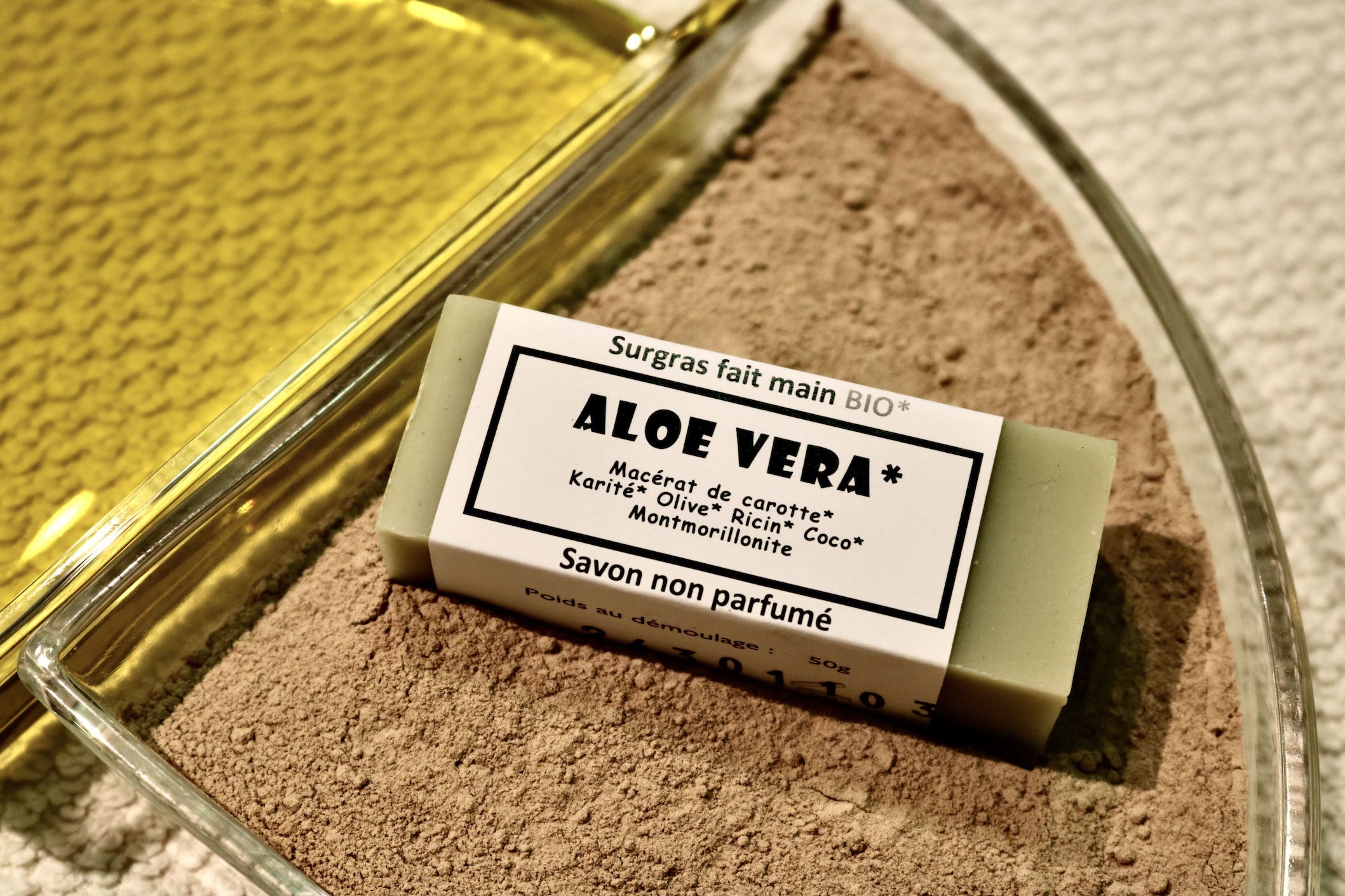 Savon naturel Aloe Vera sans parfum 50g saponifié à froid