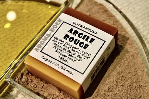 Savon artisanal Argile Rouge parfumé 100g Aroma-Dock certifié Nature & Progrès