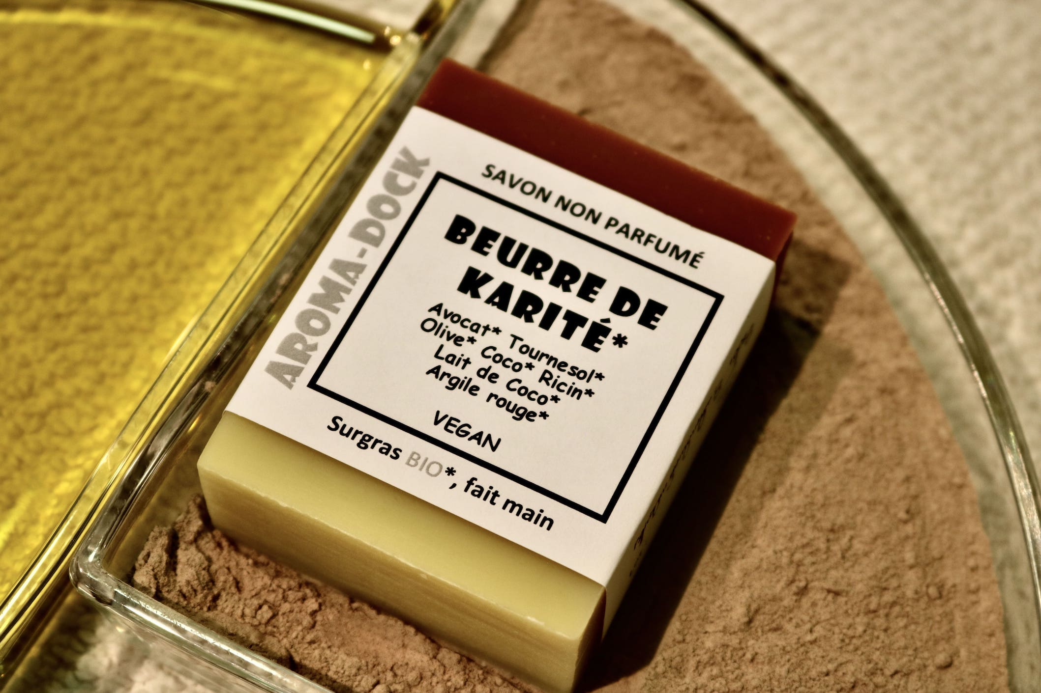 Savon artisanal Beurre de Karité non parfumé 100g Aroma-Dock certifié Nature & Progrès