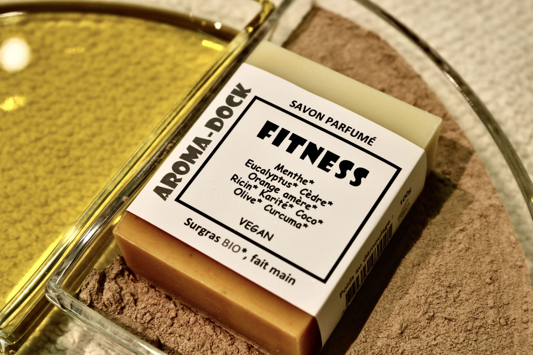 Savon artisanal Fitness parfumé 100g Aroma-Dock certifié Nature & Progrès