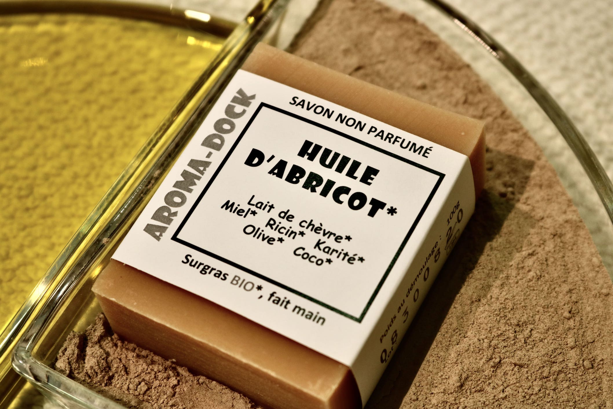 Savon artisanal Huile d'Abricot au lait de chèvre non parfumé 100g certifié Nature & Progrès