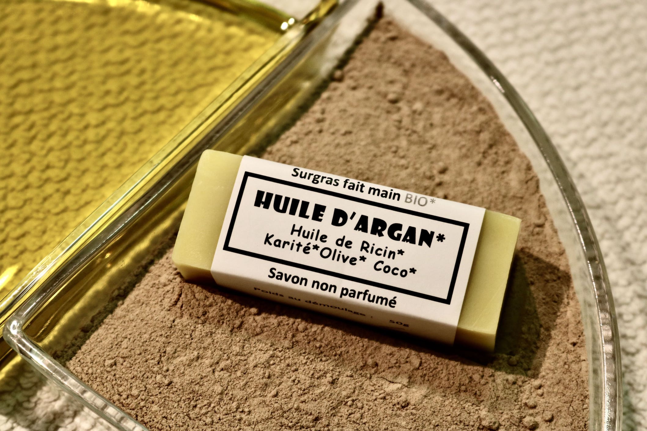 Savon naturel Huile d'Argan sans parfum 50g saponifié à froid