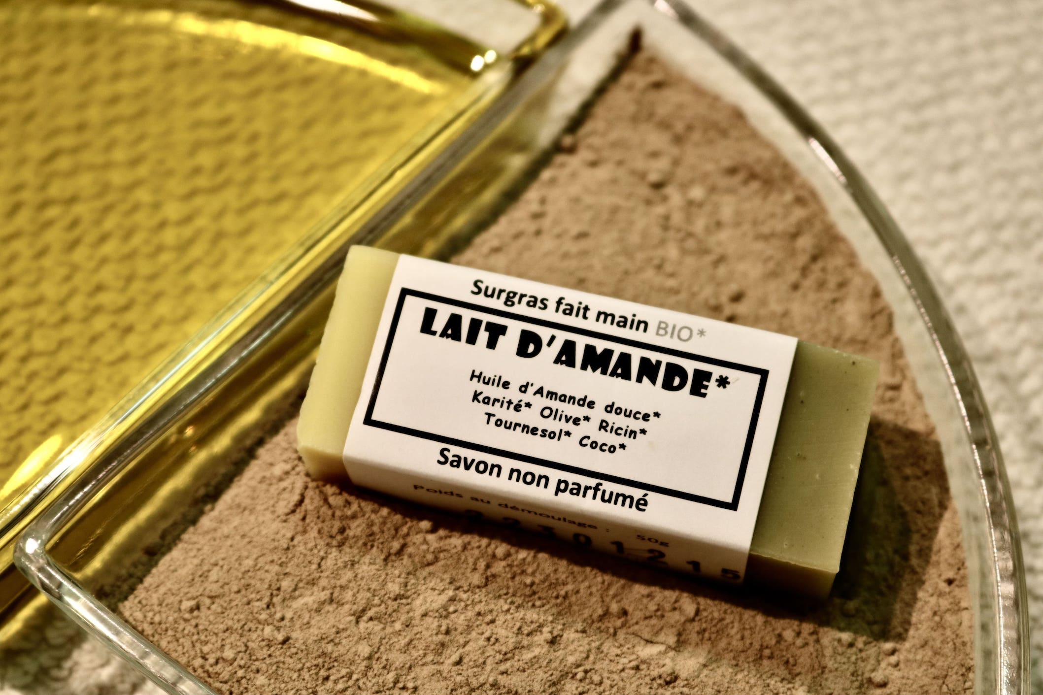 Savon naturel Lait d'Amande sans parfum 50g saponifié à froid