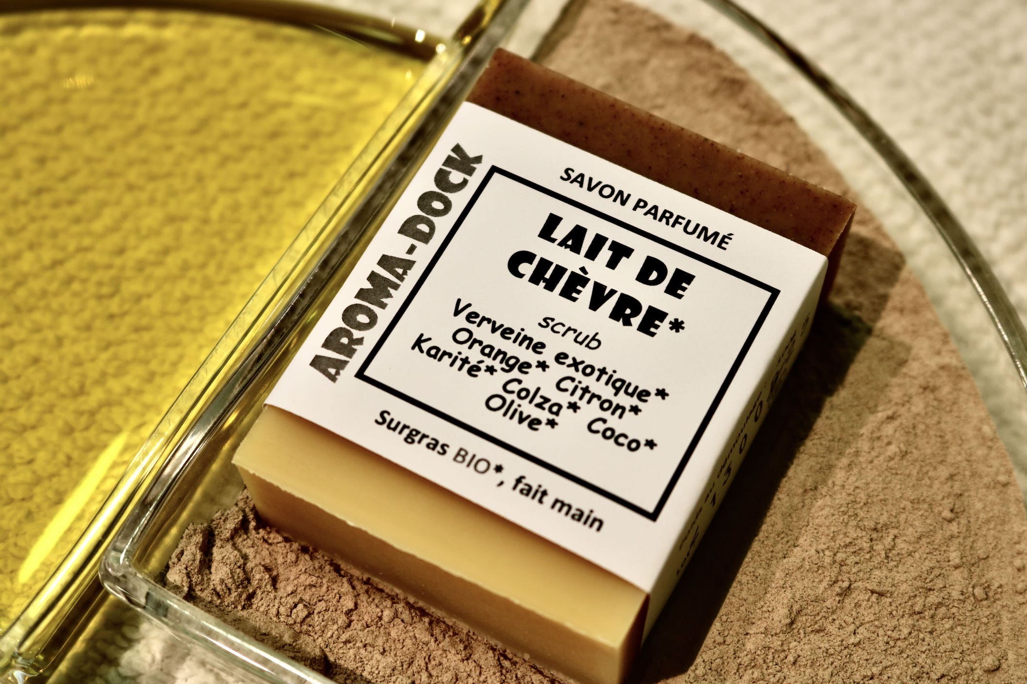 Savon artisanal Lait de Chèvre parfumé 100g Aroma-Dock certifié Nature & Progrès