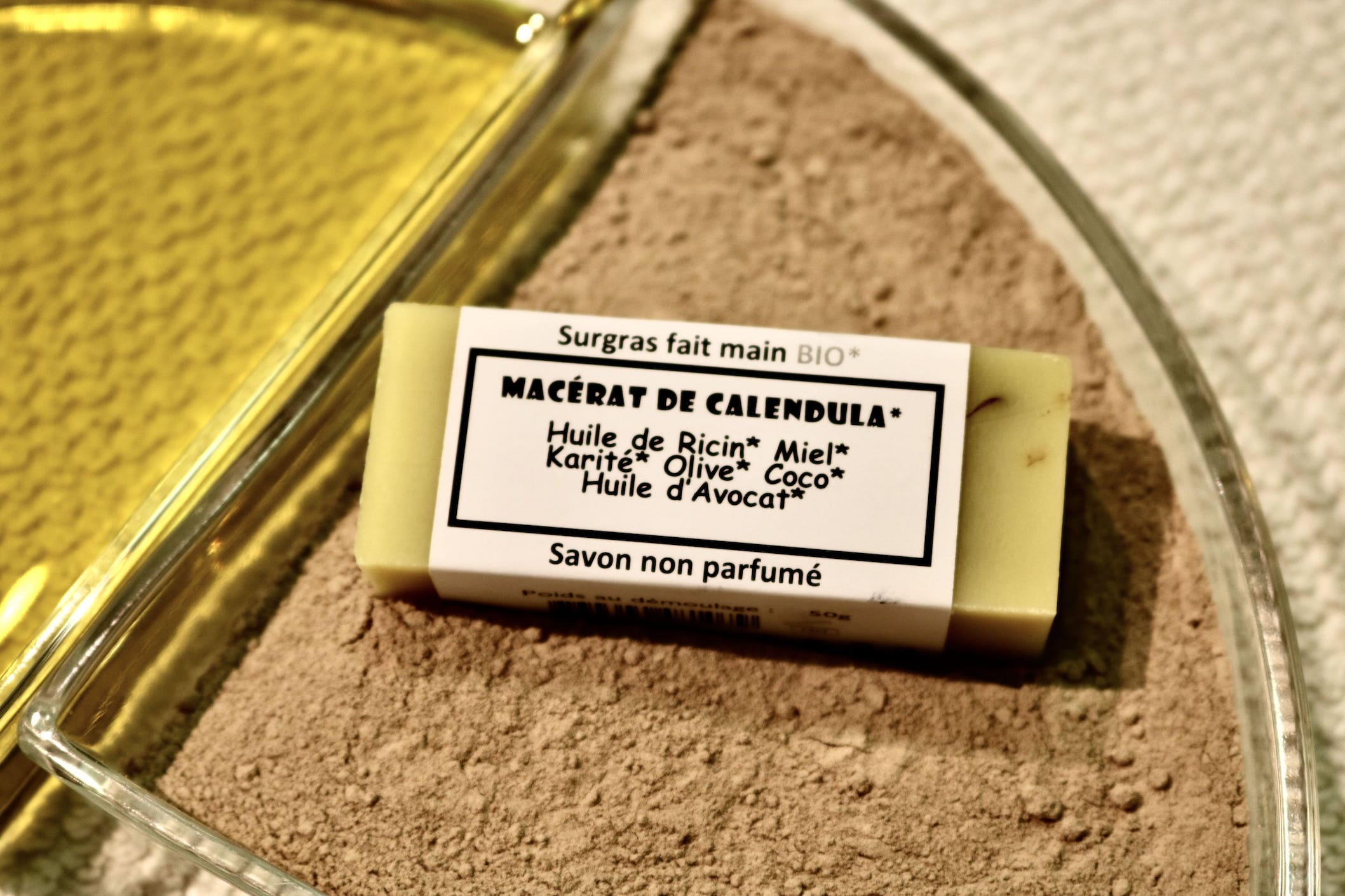 Savon naturel Macérât de Calendula sans parfum 50g apaisant