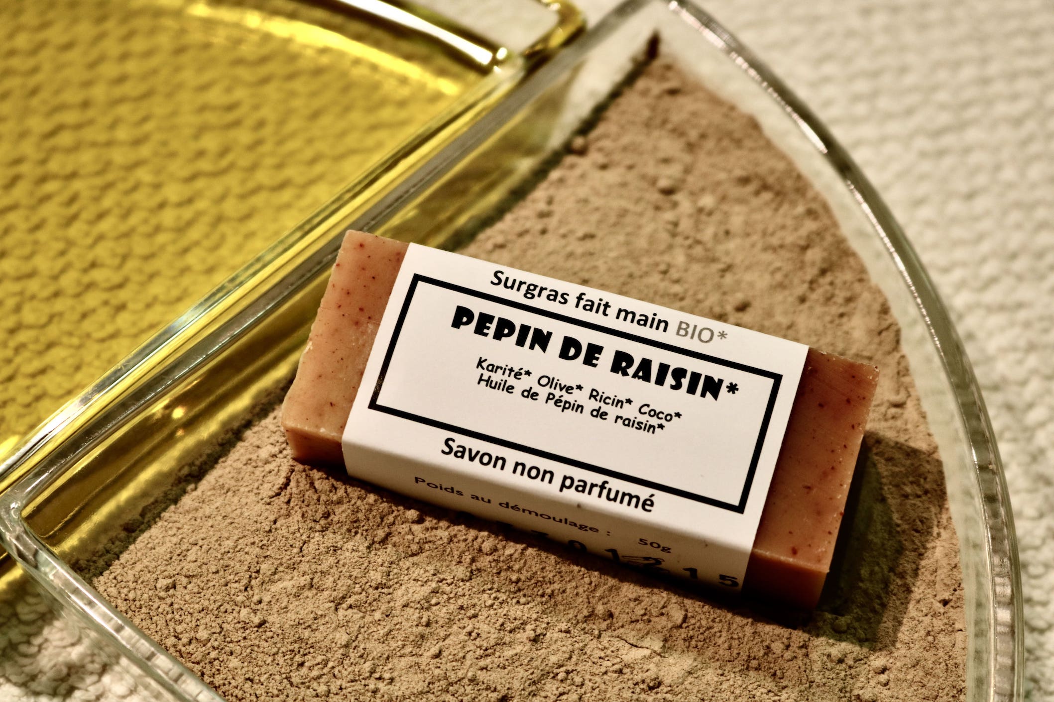Savon naturel Pépin de Raisin sans parfum 50g saponifié à froid
