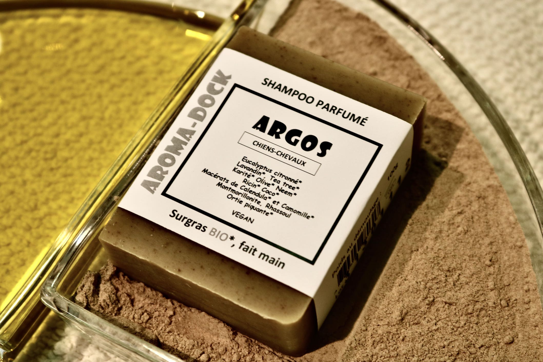 Shampoing naturel Chiens & Chevaux Argos parfumé 100g Aroma-Dock saponifié à froid