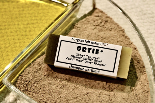 Shampoing solide naturel Ortie 50g purifiant aux huiles essentielles