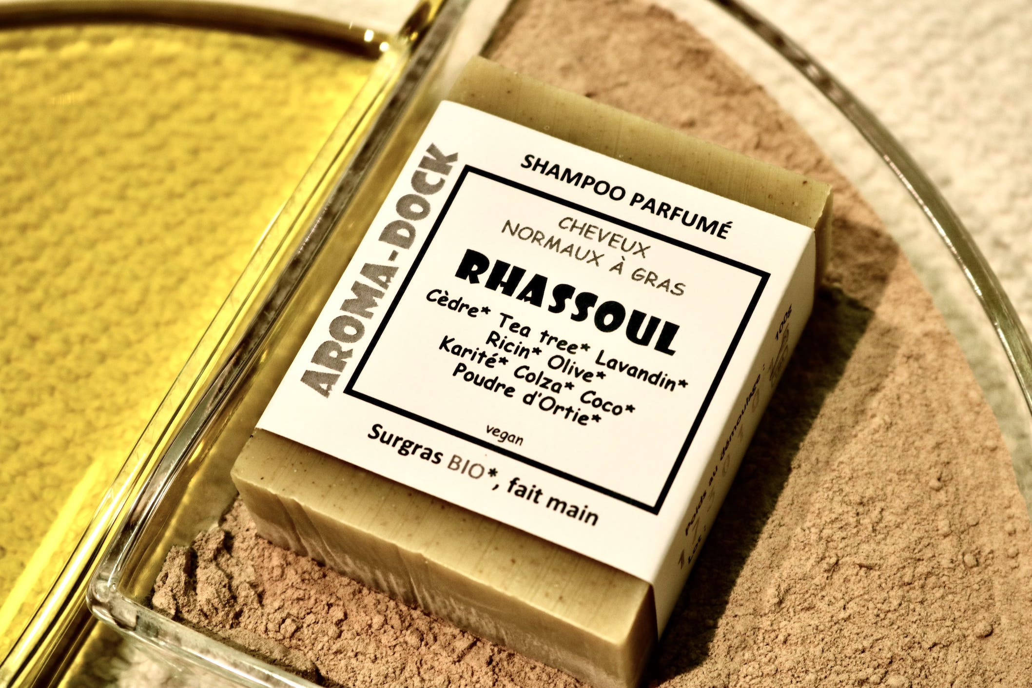 Shampoing solide au Rhassoul parfumé 100g Aroma-Dock argile purifiante
